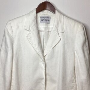 Linen‎ Blend Blazer Exclusively For You Lord & Taylor White Casual Spring
